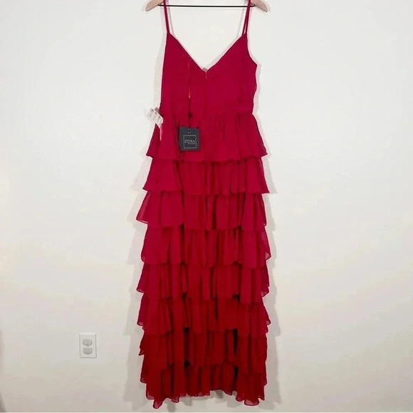NWT Mac Duggal Red Tiered Dress - Picture 9 of 10